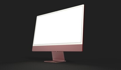 Fototapeta premium Computer display with blank white screen 3d