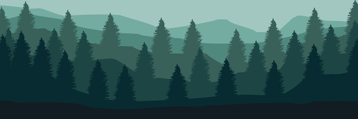 Fototapeta premium abstract landscape with mountains flat design vector illustration for wallpaper and background