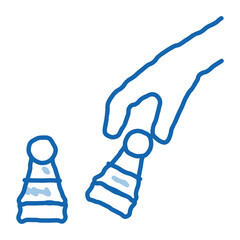 Chess Game Battle doodle icon hand drawn illustration