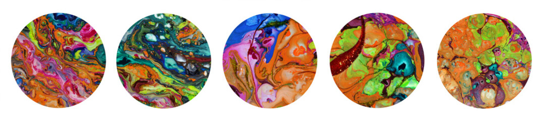 Color blots. Circle Abstract background. Marble texture. Collection..