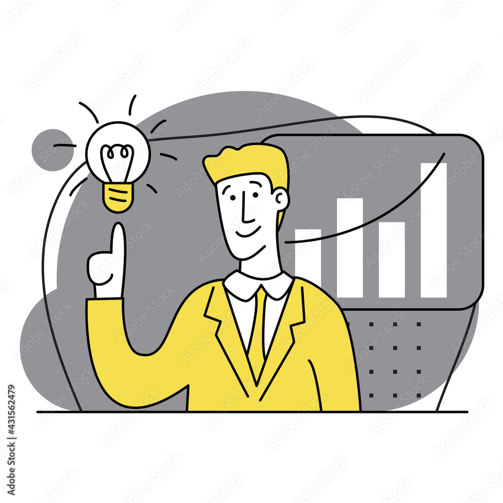 Poster idea. startup. database analysis. digital solutions business analytics, planning. business marketing