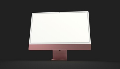 Fototapeta premium Realistic 3D Computer, with a white screen, isolated on a background