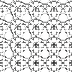 Geometric vector pattern with Black and white colors. Seamless abstract ornament for wallpapers and backgrounds.