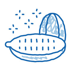 Cocoa Fruit doodle icon hand drawn illustration