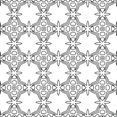 Geometric vector pattern with Black and white colors. Seamless abstract ornament for wallpapers and backgrounds.