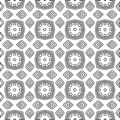 Geometric vector pattern with Black and white colors. Seamless abstract ornament for wallpapers and backgrounds.