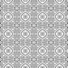 Geometric vector pattern with Black and white colors. Seamless abstract ornament for wallpapers and backgrounds.