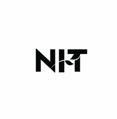 NIT company initial Letters logo unit on white background. NIT company logo