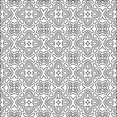Geometric vector pattern with Black and white colors. Seamless abstract ornament for wallpapers and backgrounds.