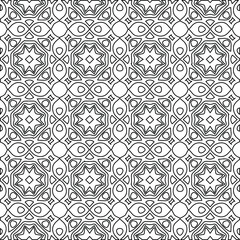 Geometric vector pattern with Black and white colors. Seamless abstract ornament for wallpapers and backgrounds.