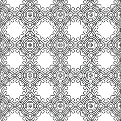 Geometric vector pattern with Black and white colors. Seamless abstract ornament for wallpapers and backgrounds.