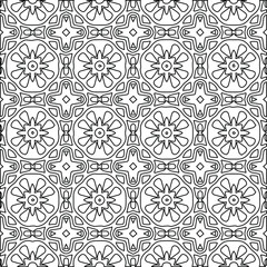 Geometric vector pattern with Black and white colors. Seamless abstract ornament for wallpapers and backgrounds.