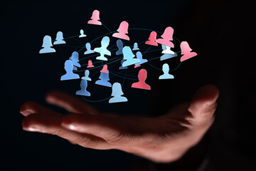 videoconference group of people talking in social network