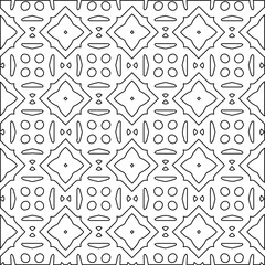 Geometric vector pattern with Black and white colors. Seamless abstract ornament for wallpapers and backgrounds.