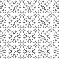 Geometric vector pattern with Black and white colors. Seamless abstract ornament for wallpapers and backgrounds.