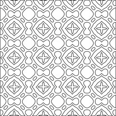 Geometric vector pattern with Black and white colors. Seamless abstract ornament for wallpapers and backgrounds.