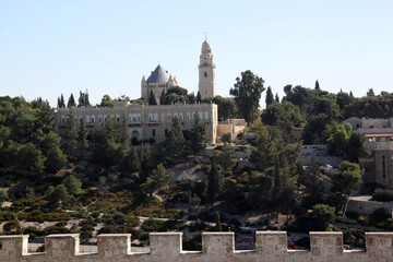 Obraz premium Church of Dormition the Abbey on Mount Zion, Jerusalem, Israel