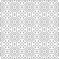 Geometric vector pattern with  Black and white colors. Seamless abstract ornament for wallpapers and backgrounds.