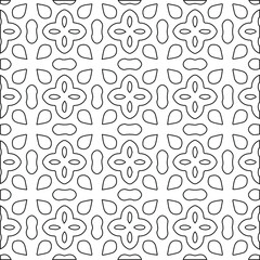 Geometric vector pattern with  Black and white colors. Seamless abstract ornament for wallpapers and backgrounds.