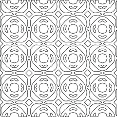 Geometric vector pattern with  Black and white colors. Seamless abstract ornament for wallpapers and backgrounds.