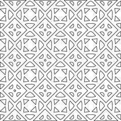 Geometric vector pattern with  Black and white colors. Seamless abstract ornament for wallpapers and backgrounds.
