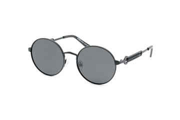 Round sunglasses on white background