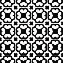 Geometric vector pattern with  Black and white colors. Seamless abstract ornament for wallpapers and backgrounds.