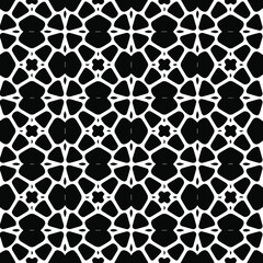 Geometric vector pattern with Black and white colors. Seamless abstract ornament for wallpapers and backgrounds.