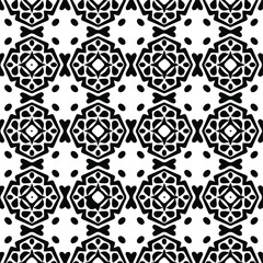  Geometric vector pattern with Black and white colors. Seamless abstract ornament for wallpapers and backgrounds.