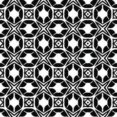  Geometric vector pattern with Black and white colors. Seamless abstract ornament for wallpapers and backgrounds.