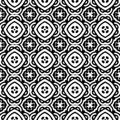  Geometric vector pattern with Black and white colors. Seamless abstract ornament for wallpapers and backgrounds.