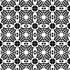  Geometric vector pattern with Black and white colors. Seamless abstract ornament for wallpapers and backgrounds.