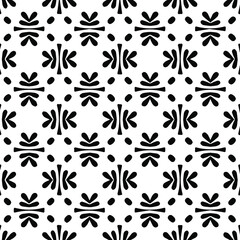  Geometric vector pattern with Black and white colors. Seamless abstract ornament for wallpapers and backgrounds.