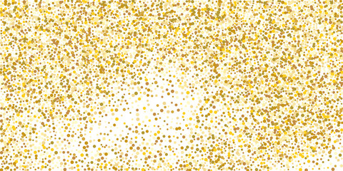 Golden glitter confetti on a white background. Luxury festive background. Decorative element. Element of design. Vector illustration, EPS 10.