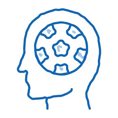 Instead of Brain - Football doodle icon hand drawn illustration