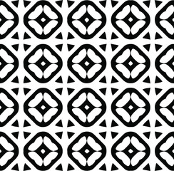 Geometric vector pattern with Black and white colors. Seamless abstract ornament for wallpapers and backgrounds.