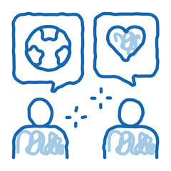 Soccer Fans Dialogue doodle icon hand drawn illustration