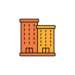 skyscraper building icon. Set of buildings illustration icons. Signs, symbols can be used for web, logo, mobile app, UI, UX