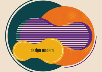 Bright geometric shapes, circle, stripes, fluid. Overlap banner template for social media. Business or technology presentation design template, brochure or flyer template. Vector