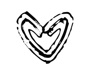 Heart cookie hand drawn doodle icon. Vector sketch illustration of sweet pastry, isolated on white background