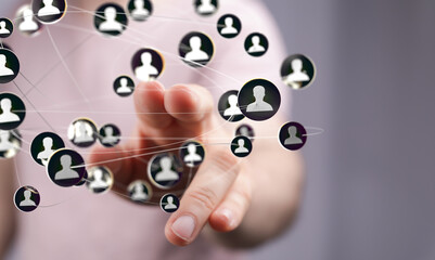 videoconference group of people talking in social network