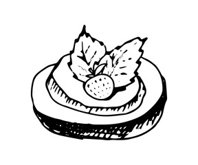 Cookie hand drawn doodle icon. Vector sketch illustration of sweet pastry, isolated on white background