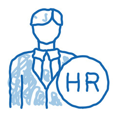 human resource doodle icon hand drawn illustration