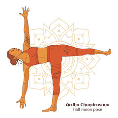 Yoga pose beautiful woman illustration in vector
