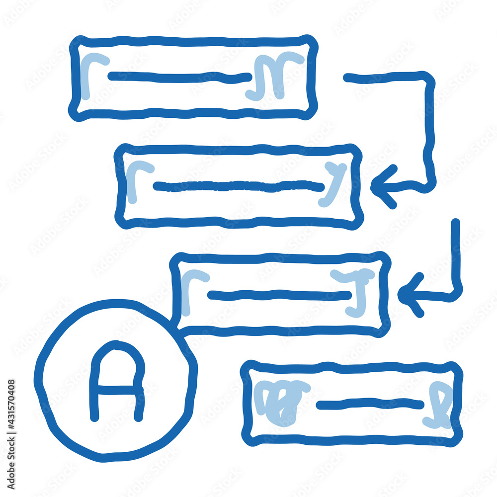 Aufkleber graphical automatic algorithm doodle icon hand drawn illustration