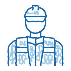 worker repairman doodle icon hand drawn illustration