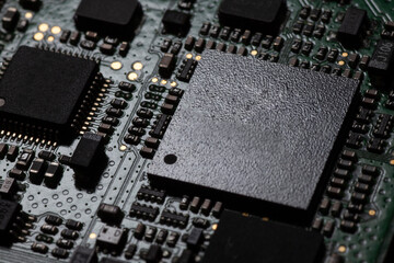 micro chips on integrated circuit board