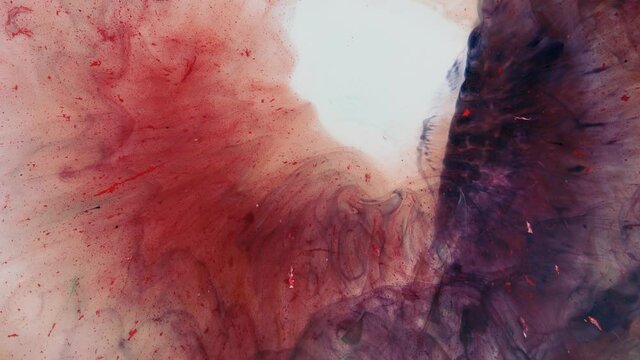 Abstract Grunge Color Ink Paint Spread Explosion Narrowing Space Explosion Background. Detailed background movement with blue, red, white rainbow colors.