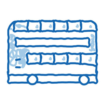 blue doodle double decker bus clip art preview