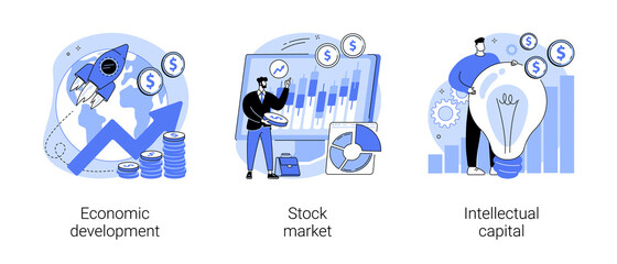 Global economy abstract concept vector illustrations.